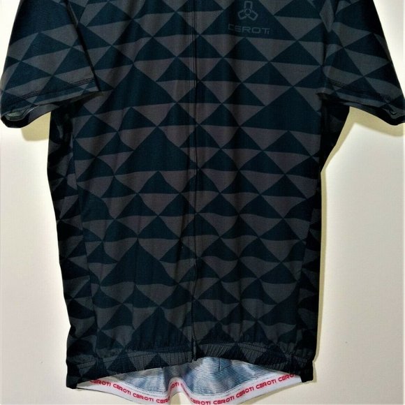Men's Ceroti Cycling Jersey Full Zip Medium/Large S/S Back Pockets Reflective - Picture 2 of 7